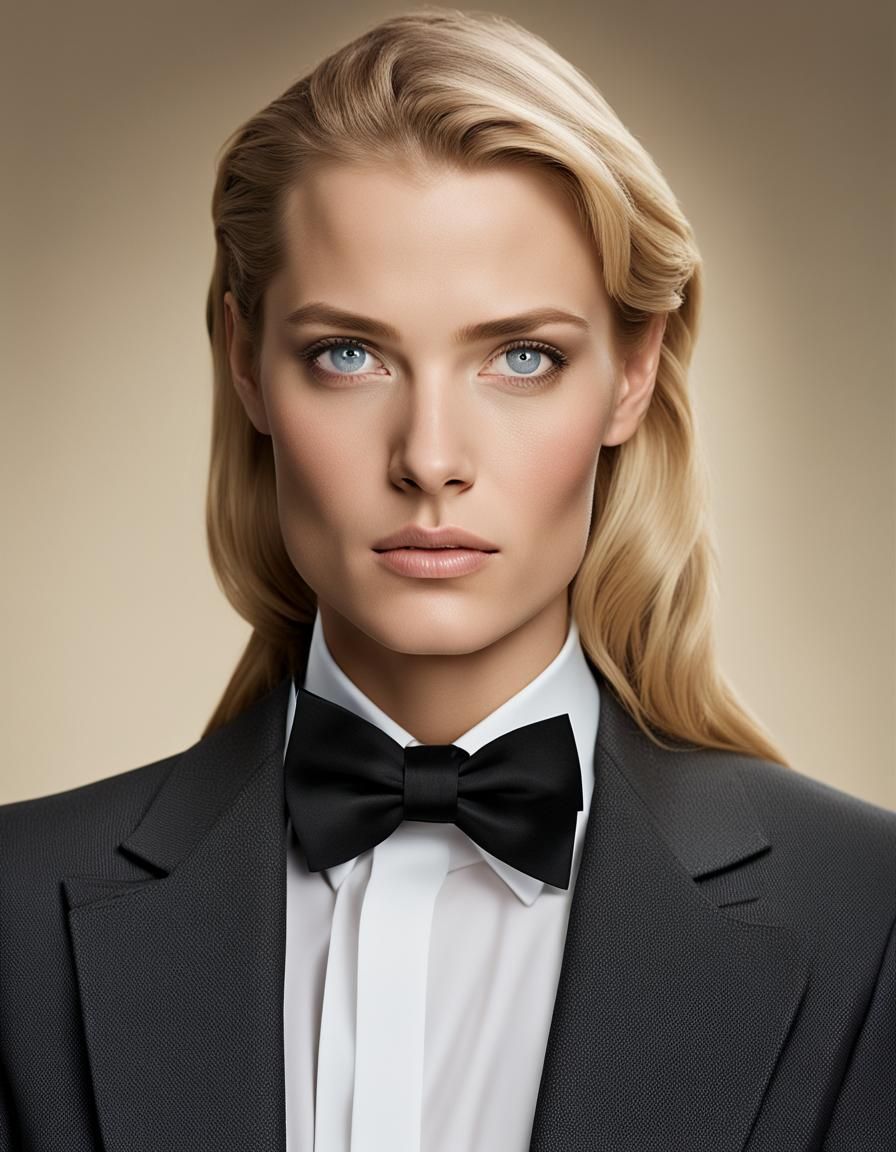 tuxedo woman