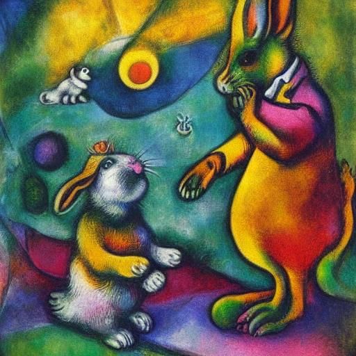 Rabbits Praying: Evocative Art in Classic Style
