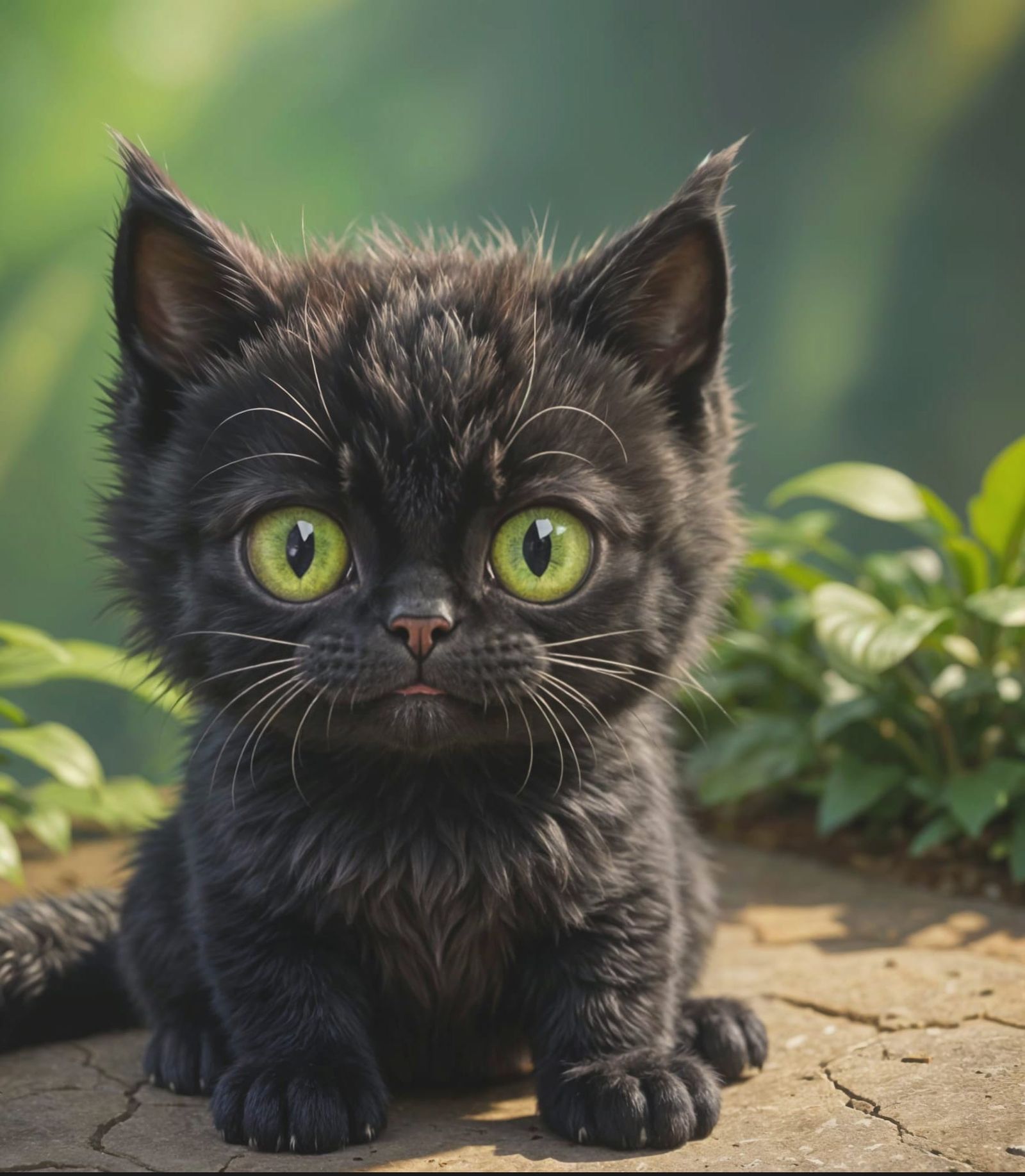 Fuzzy Kitten in Dragon-Inspired Portrait