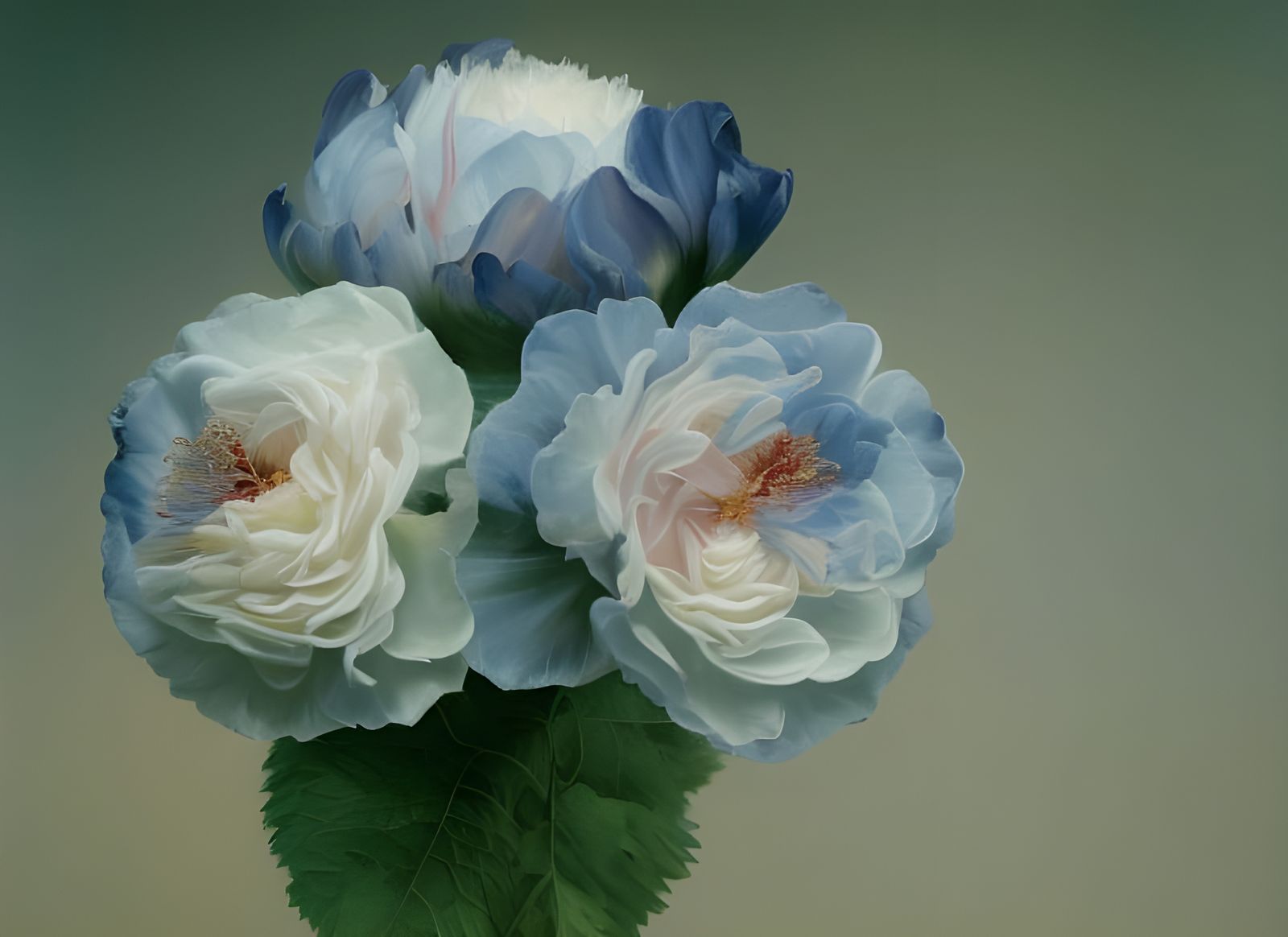 Surreal Blue Roses in Dreamy Soft Light