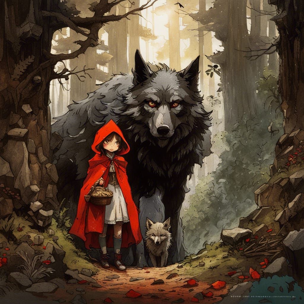 Little Red Riding Hood Portrait in Black Forest