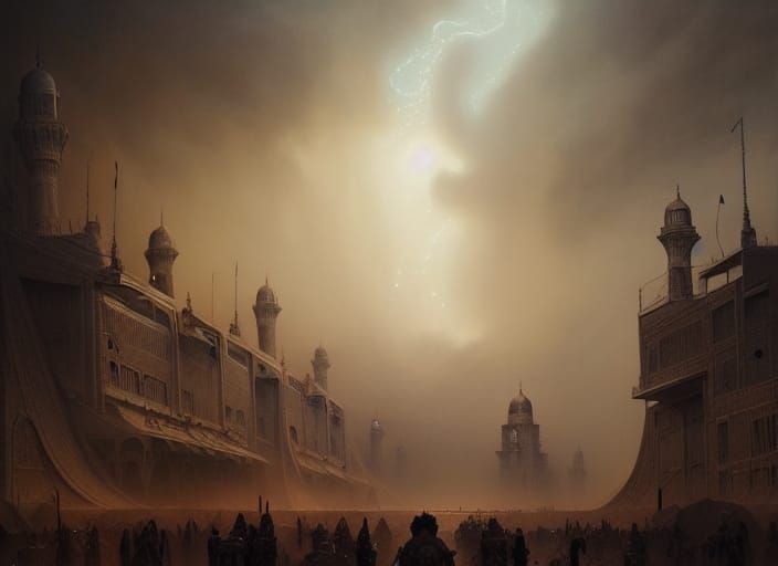 Dramatic Iraqi Sandstorm in Digital Matte Painting