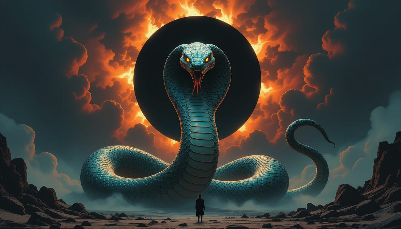 Kundalini Serpent Emerges Under Black Sun