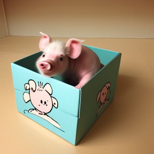 Piglet in a shoebox