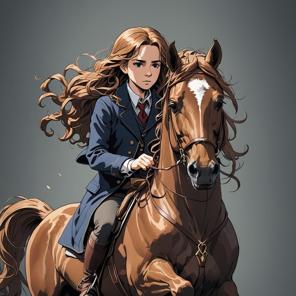 Hermione on a HORSE >:3