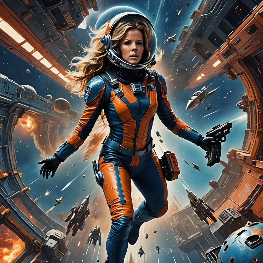 Retro Sci-Fi Space Woman Movie Poster