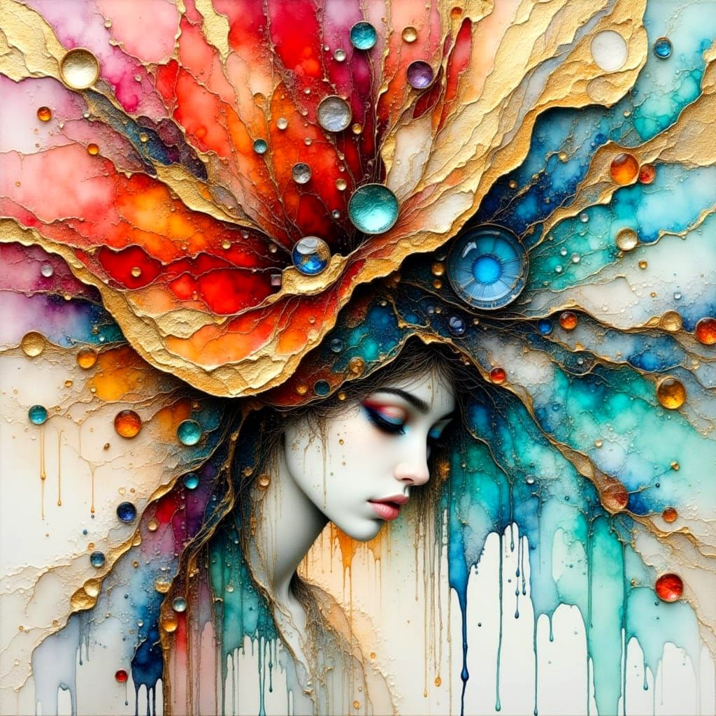 Mystical Dreamlike Fantasy in Impressionistic Watercolor Sty...