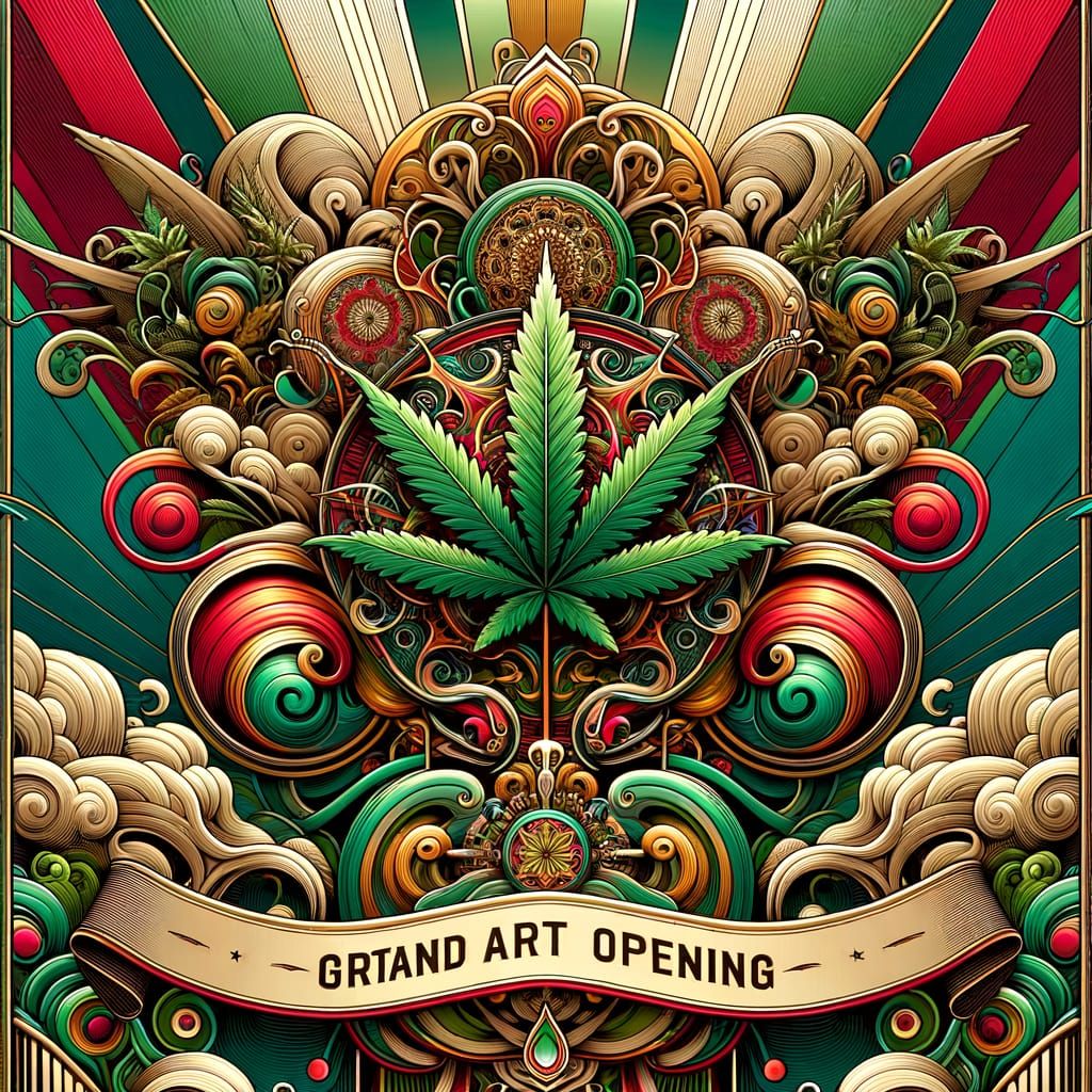 Psychedelic Poster Art for 'Rasta Greens' Event