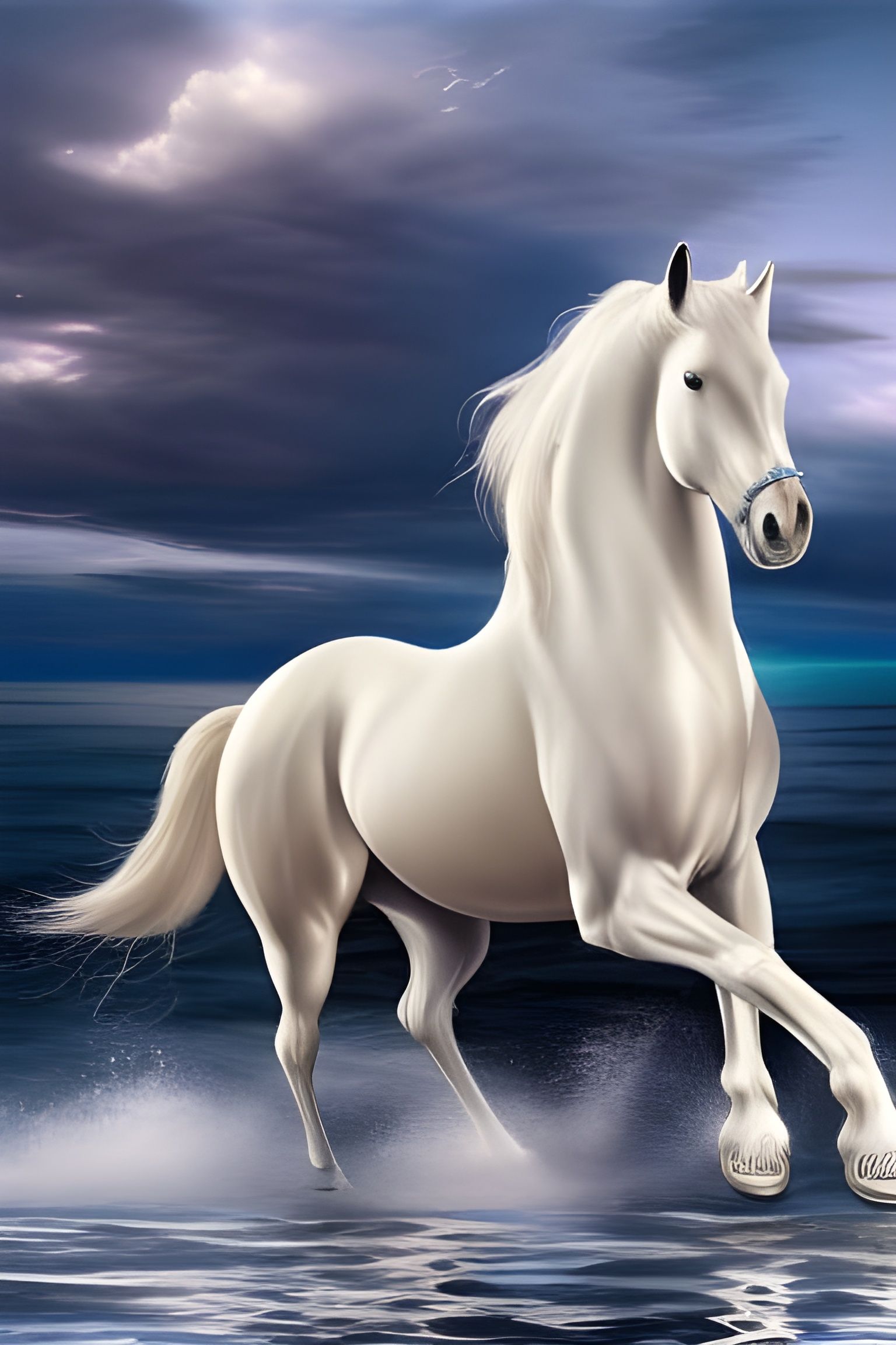 White noble horse