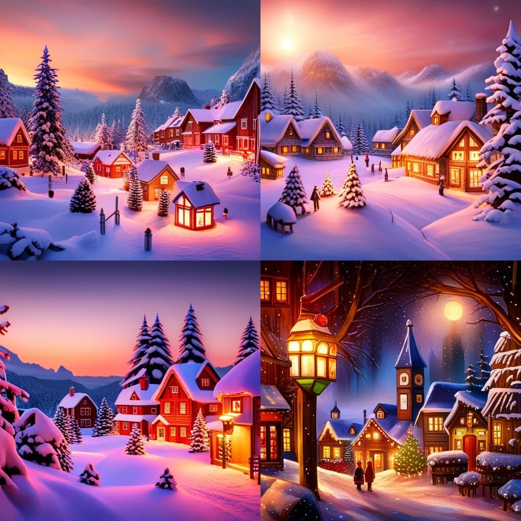 Cozy Christmas Village in Norway with Festive Decorations