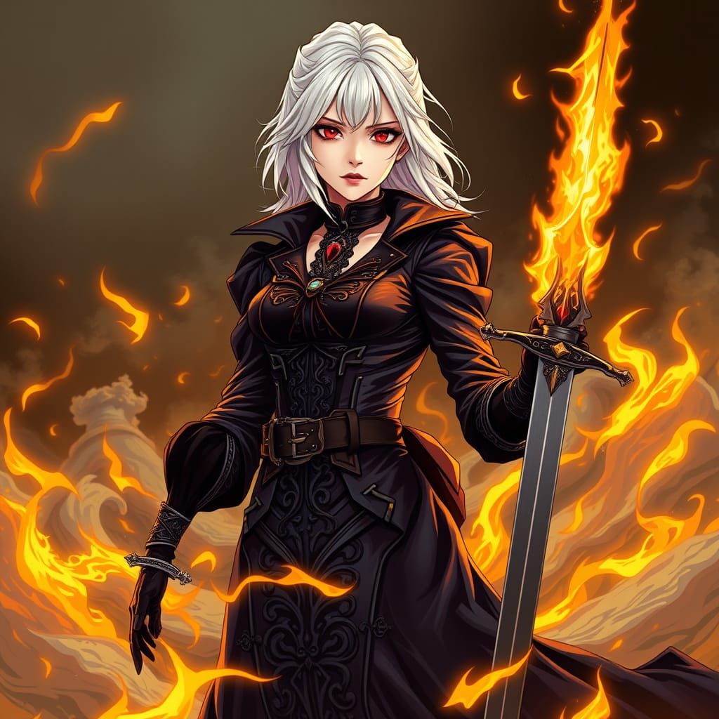 Majestic Vampire Warrior in Cel-Shaded Glory