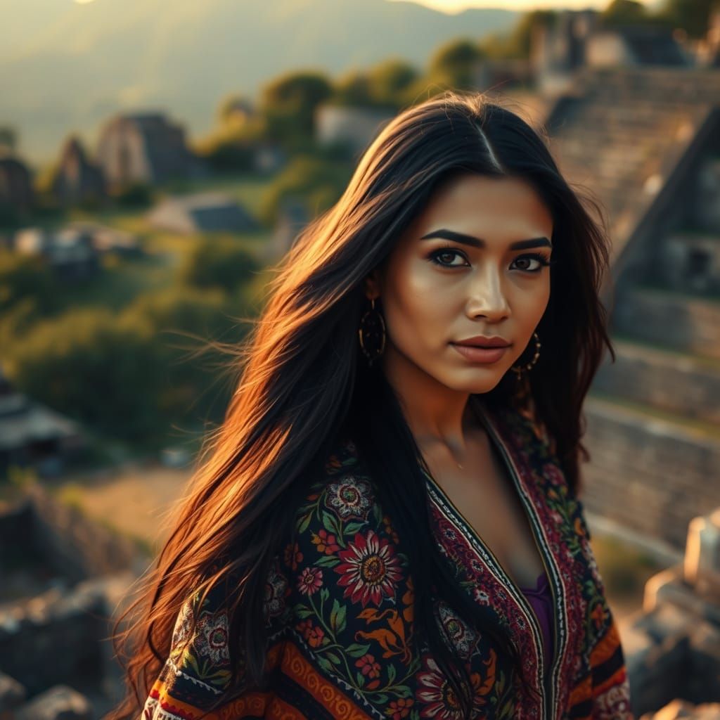 Captivating Mexican Woman at Aztec Ruins