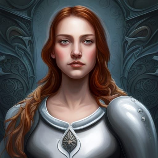 Jeanne d'Arc Portrait in Art Nouveau Style