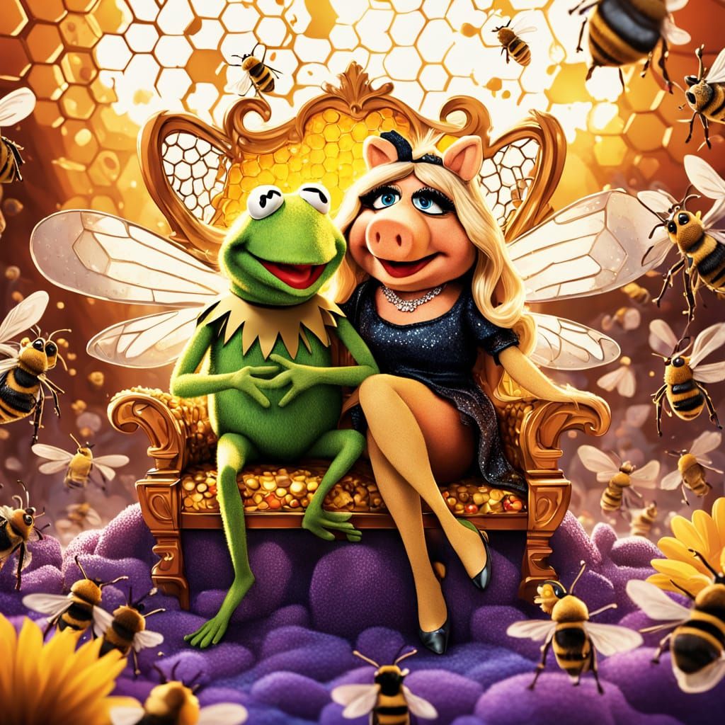 Muppets Reign on a Honeycomb Throne in Vibrant, Whimsical St...