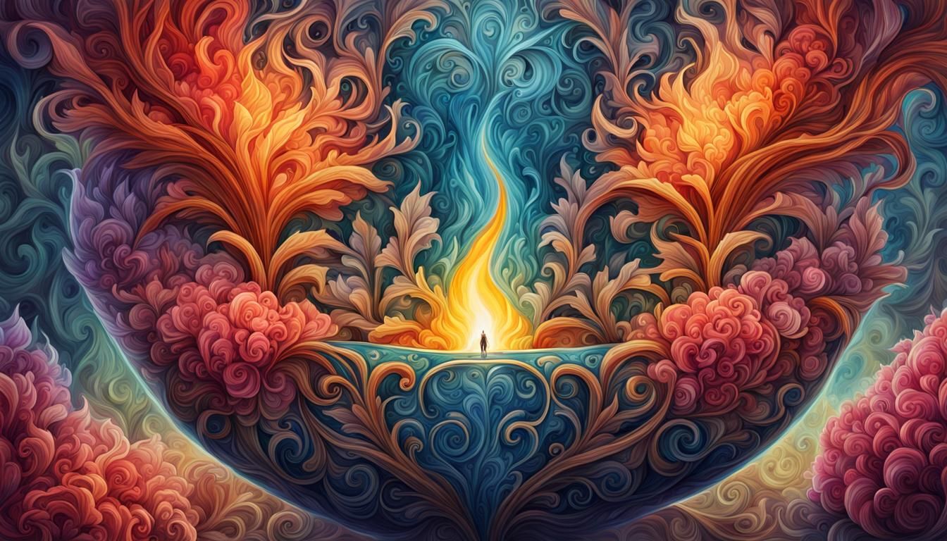 Flask of Soul: Digital Watercolor Illustration