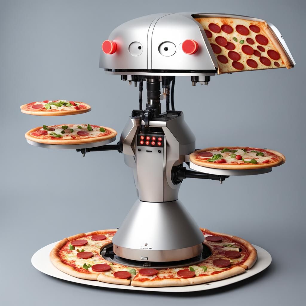 Futuristic Robotic Pizza Machine
