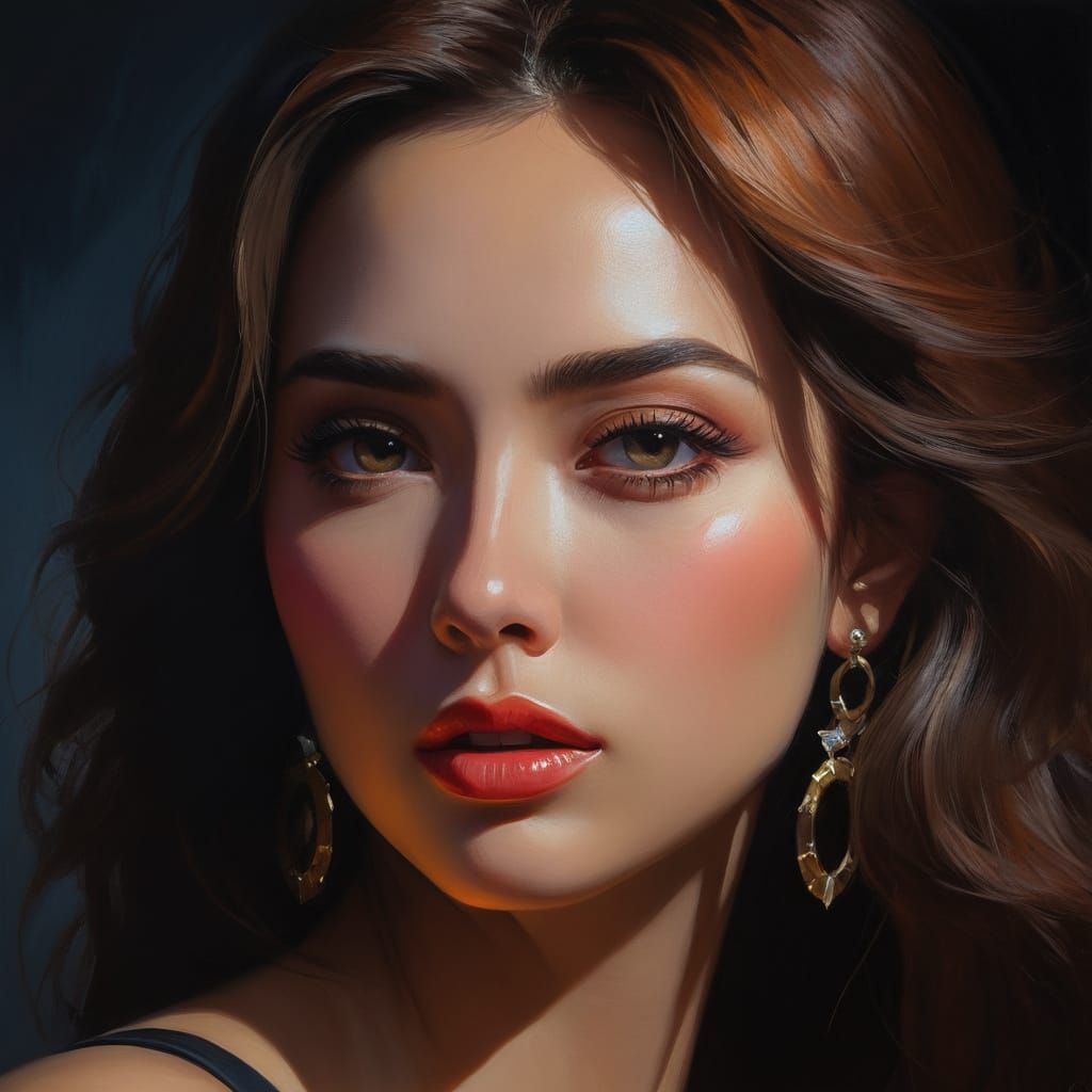 Captivating Woman's Portrait in Rich, Expressive Realism