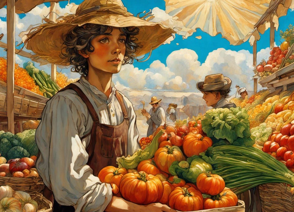 Sunny day at farmer's market