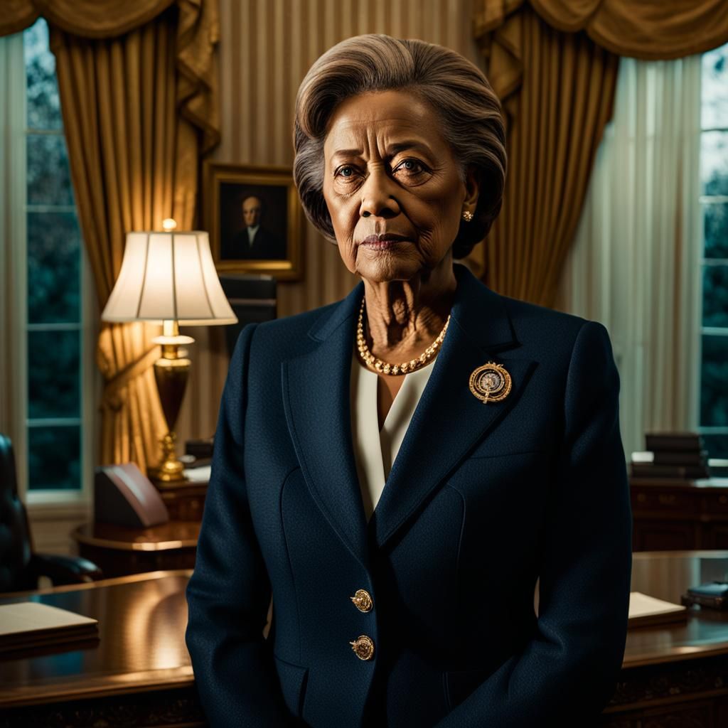 Cinematic Portrait of a Confident Female President