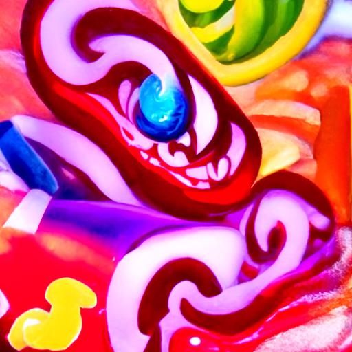 Evil Candyland: Vibrant Gouache Wonderland