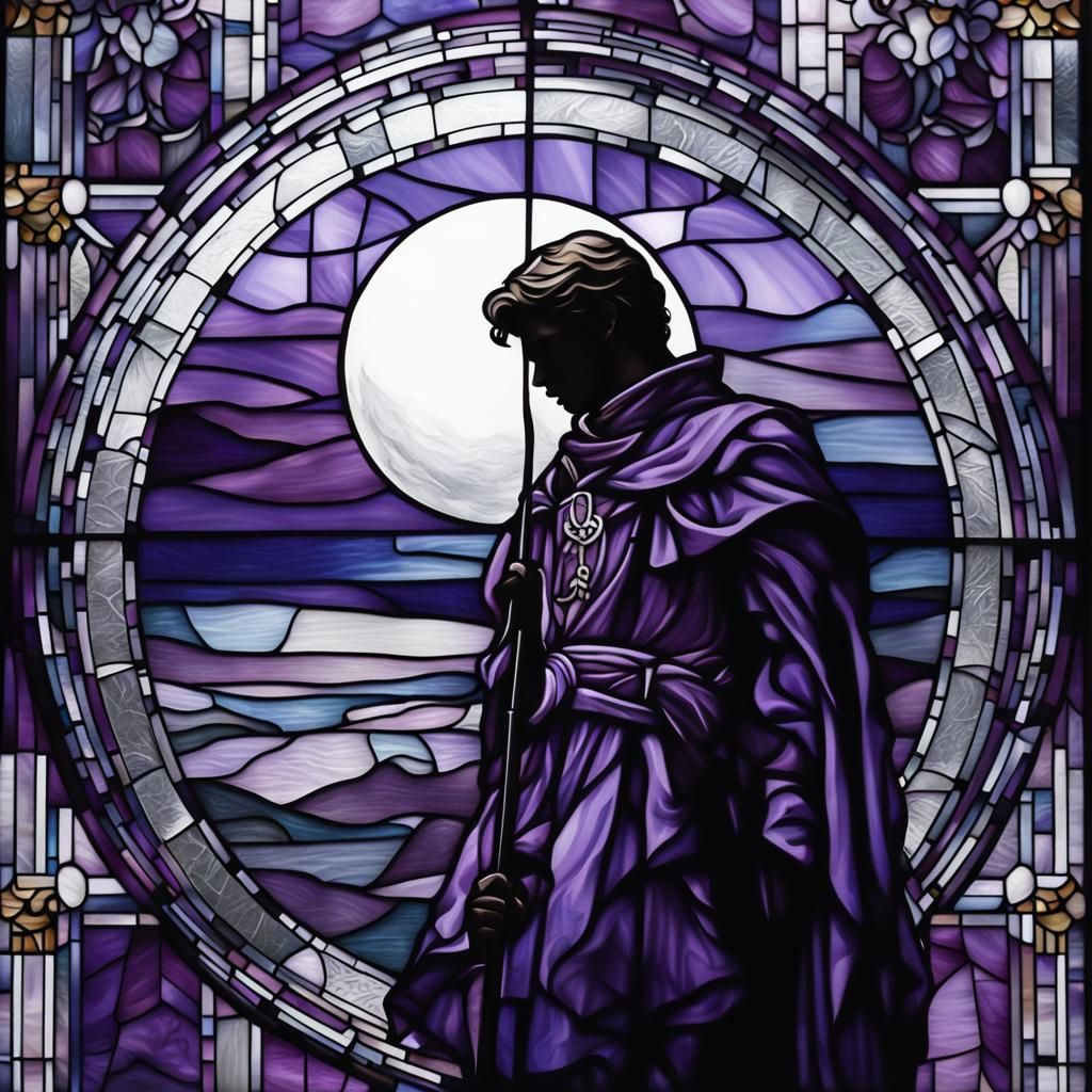 Stained Glass Mural of Androgynous Lord