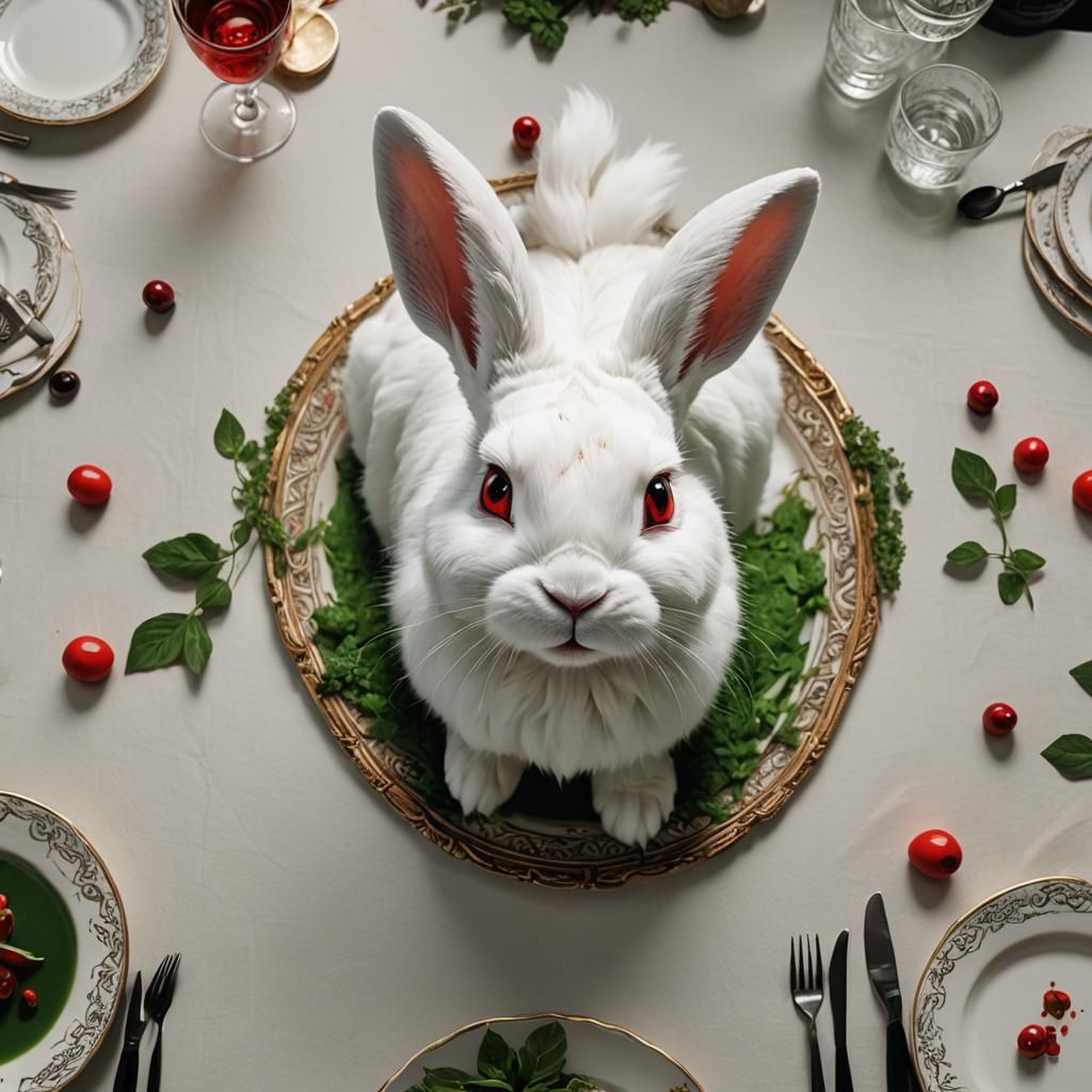 Hyper-Realistic Rabbit Portrait in Digital Art Style