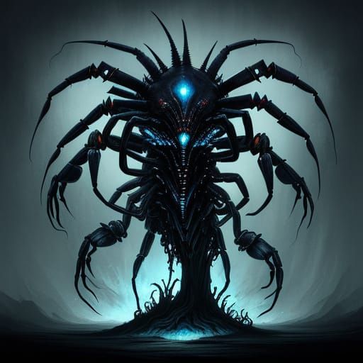 Spectral Crab Nightmare in Dark Fantasy Aesthetic