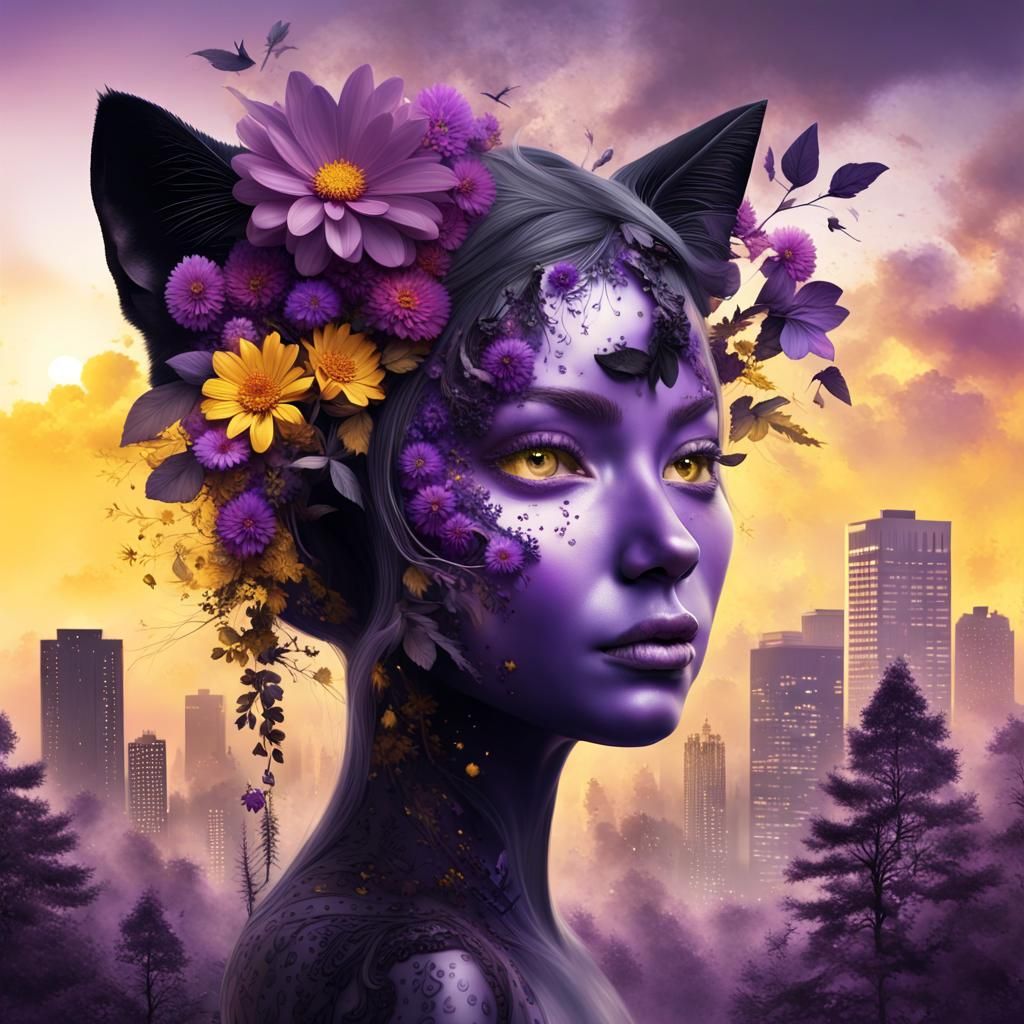 Dual-Faced Figure in Surreal Digital Art