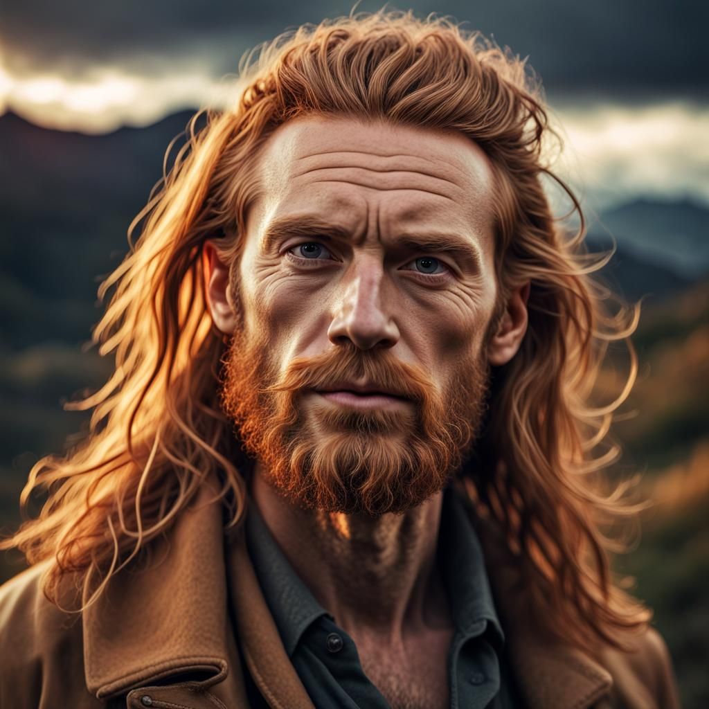 Hyperrealistic Ginger Mountain Man Portrait