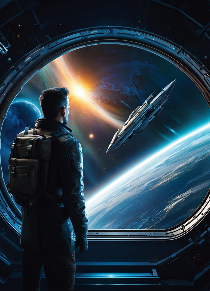 Ominous Sci-Fi Spaceship Window View