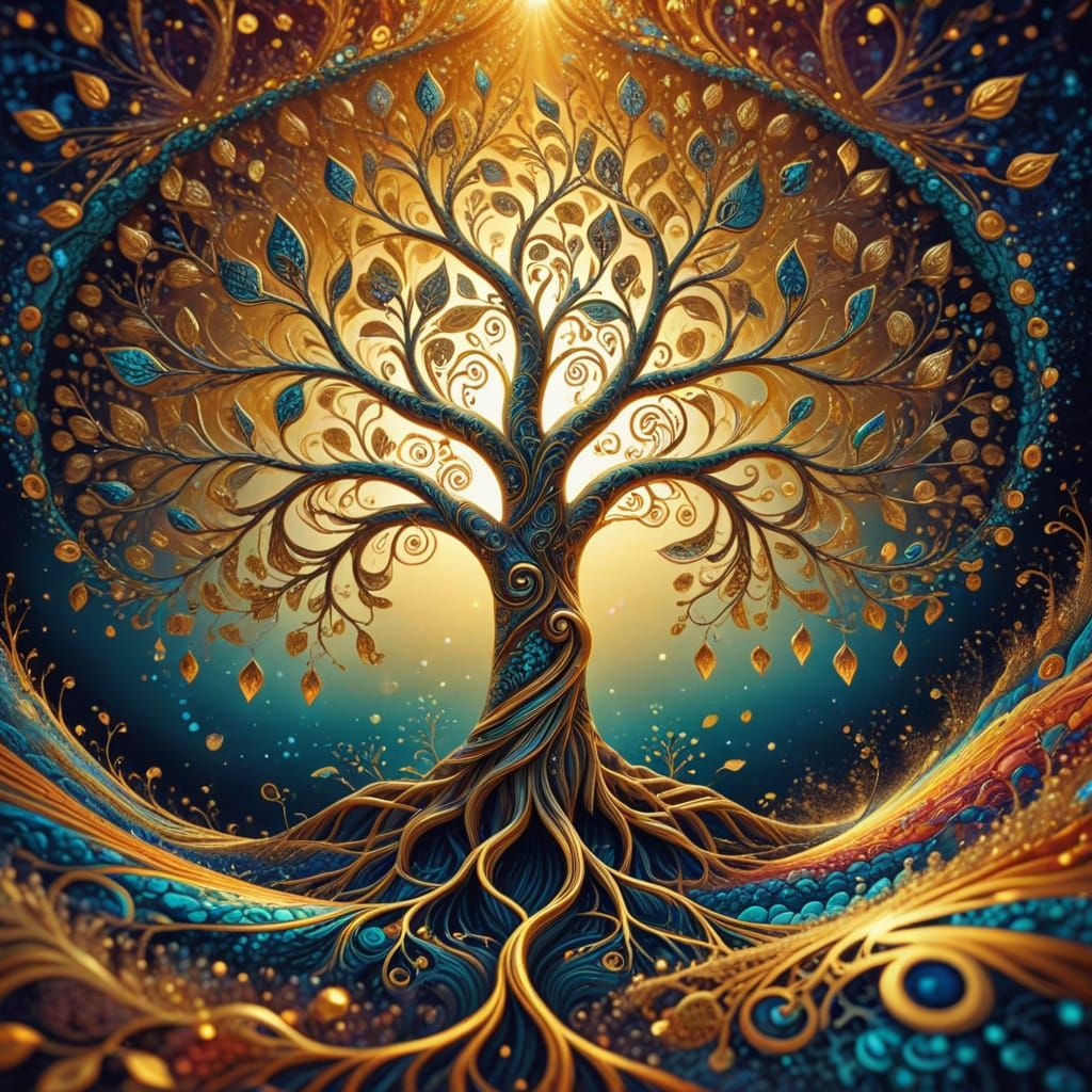 Tree of Life in Zentangle Surrealism