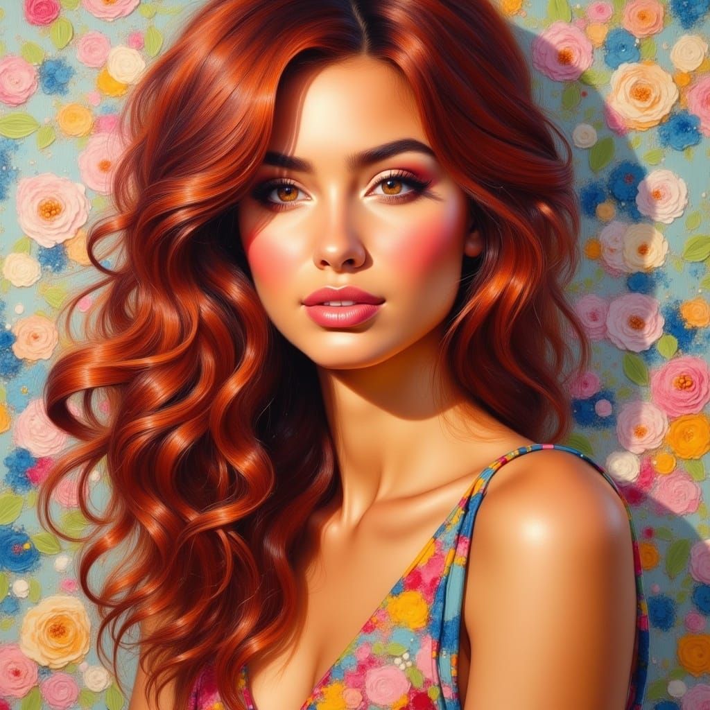 Stunning Woman Portrait in Impasto Oil Painting Style