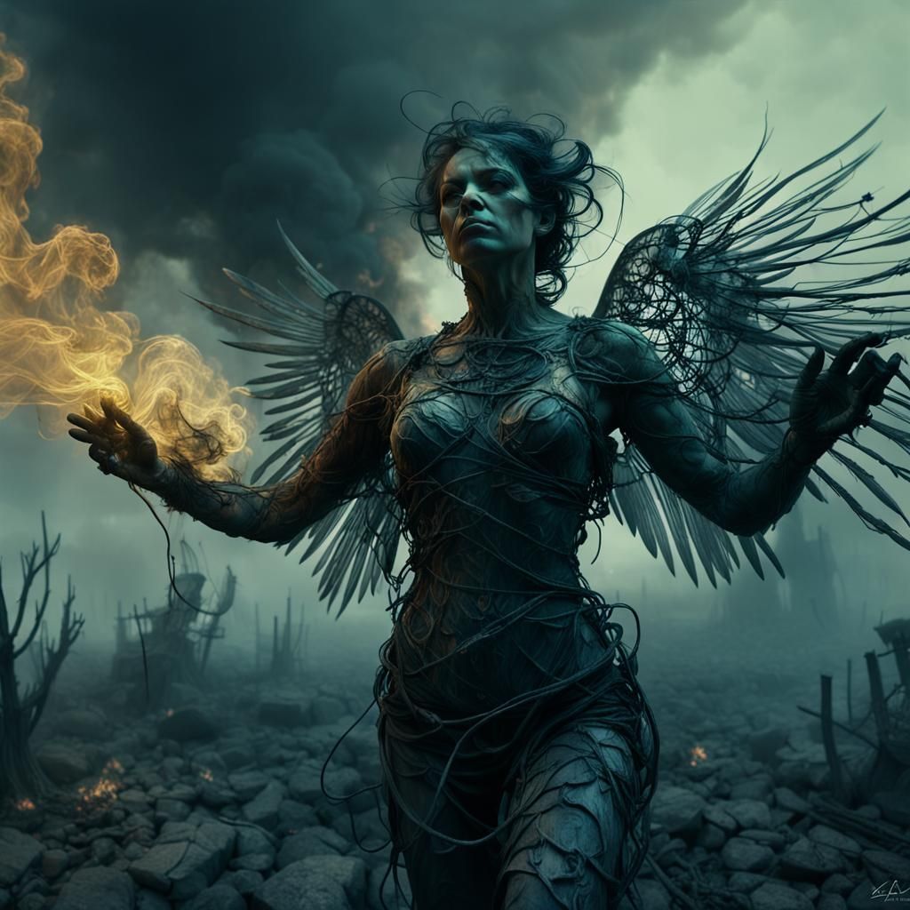 Avenging Angel in Smoky, Wired Kim Keever Style