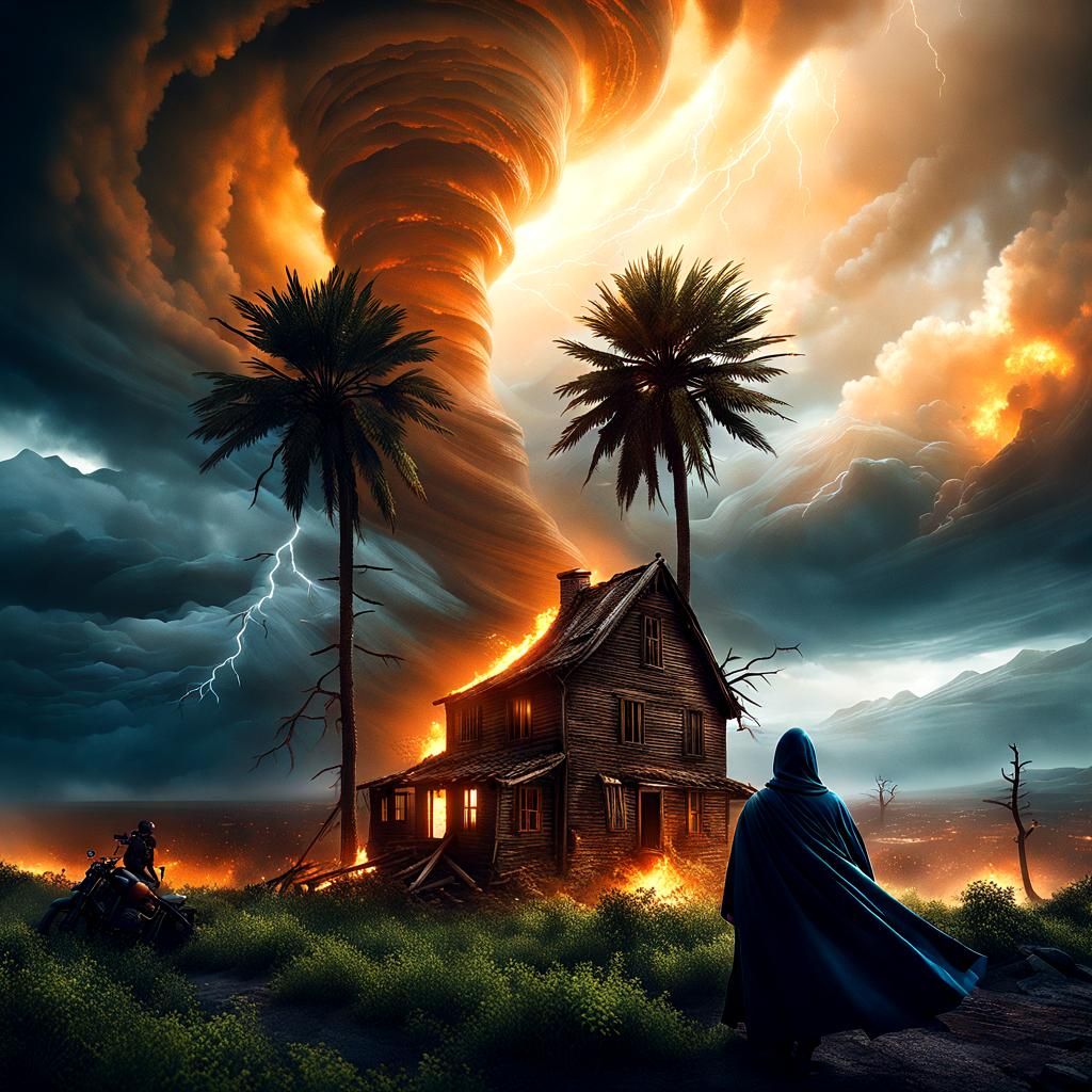 Apocalyptic Storm with Surreal Optical Illusion