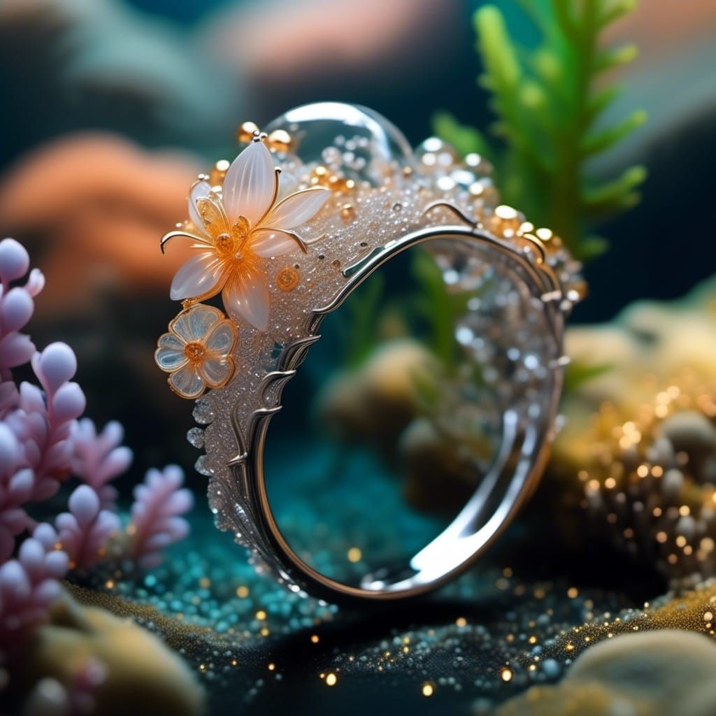 Luminous Elven Ring with Underwater Scene