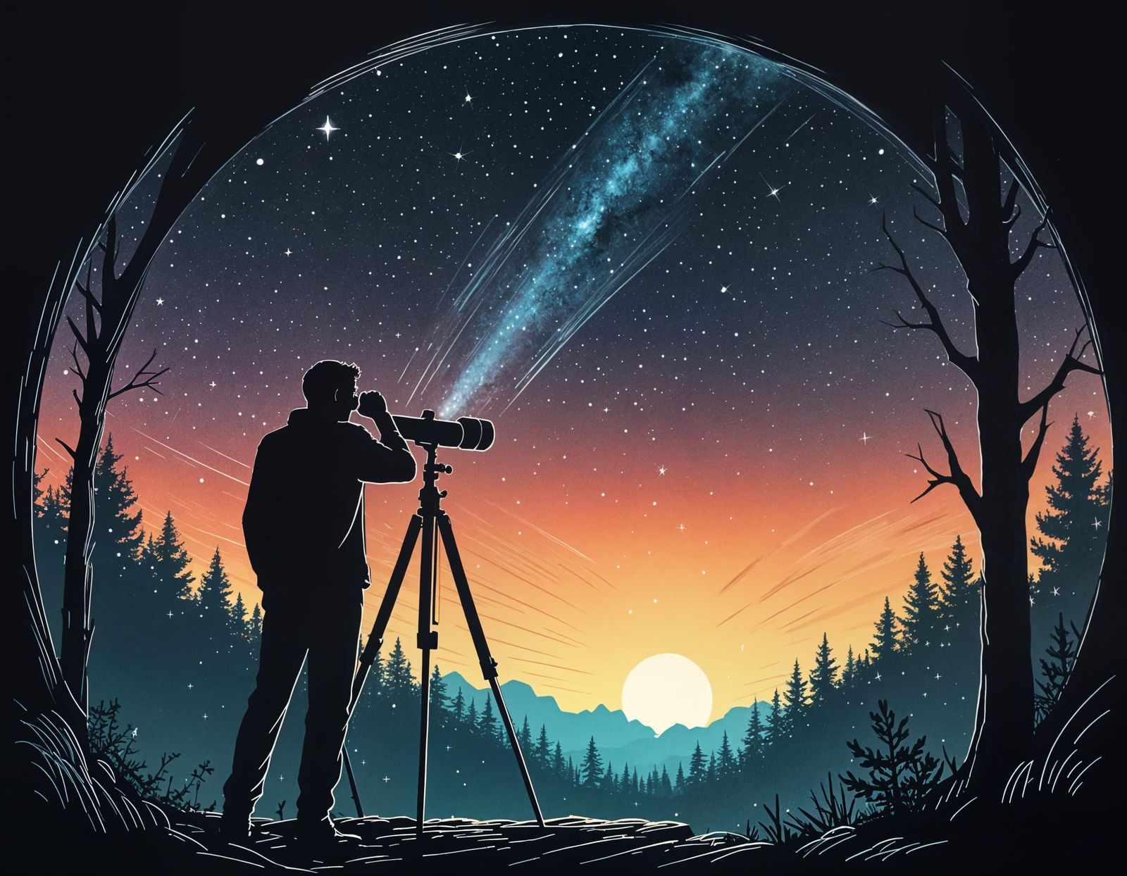 Astronomer Discovers Comet in Forest Sky