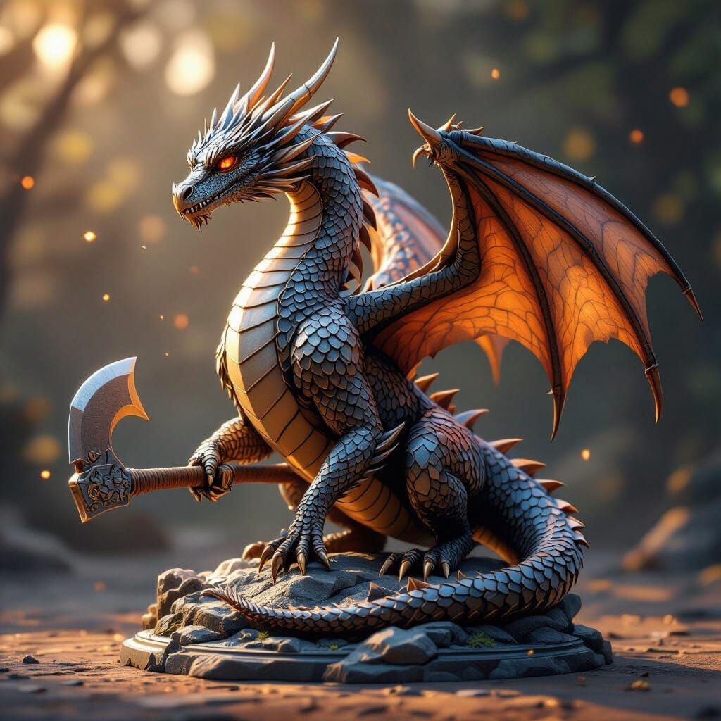 Epic Dragon Hatchet Display Stand: 3D Masterpiece