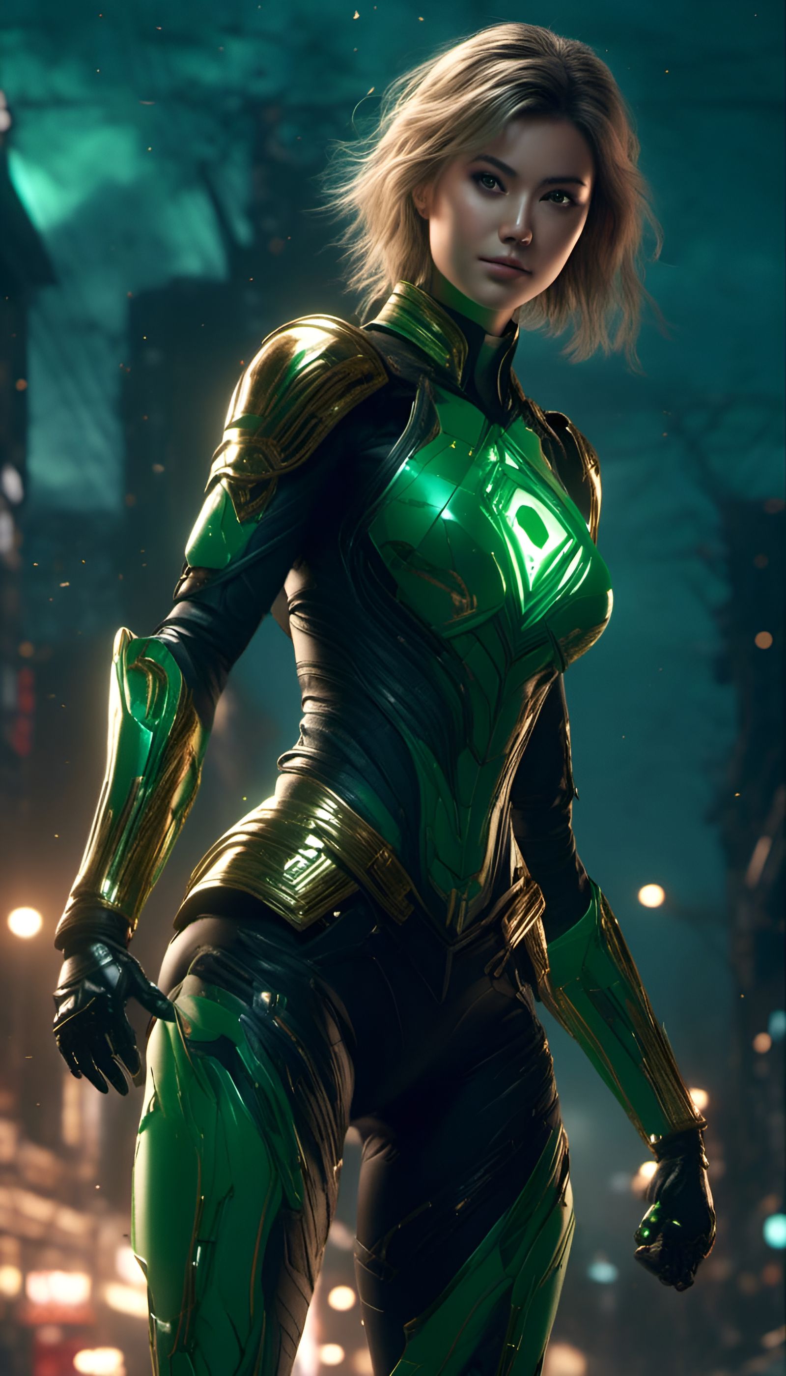 Female Green Lantern in 3D Cinematic Style