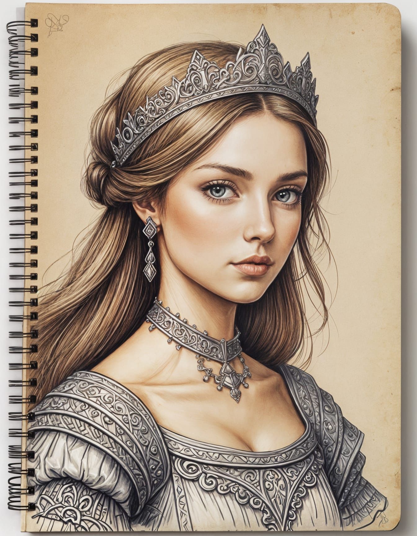 Medieval Princess Doodle in Vibrant Colors