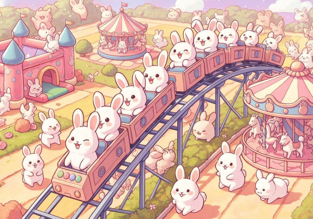 Rabbit Theme Park with Miniature Rides