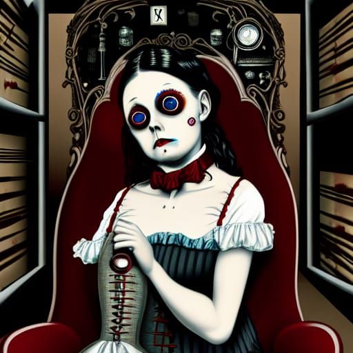 Creepy Doctor Gouges Girl's Eye in Vintage Lab