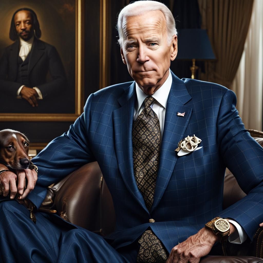 Biden and Snoop Dogg in Louis Vuitton: Hyperrealistic Render...