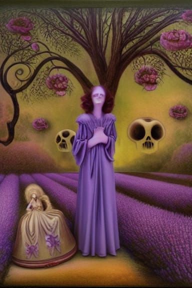 Art Deco Haunted Mansion with Golden Apple Tree