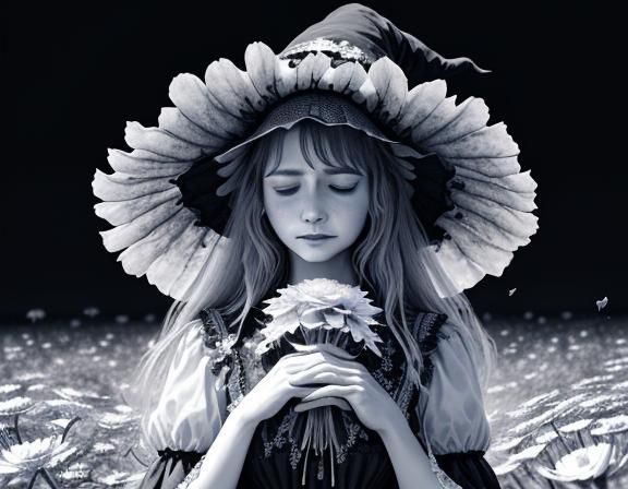 Cute Fractal Flower Witch in Summer Heatwave