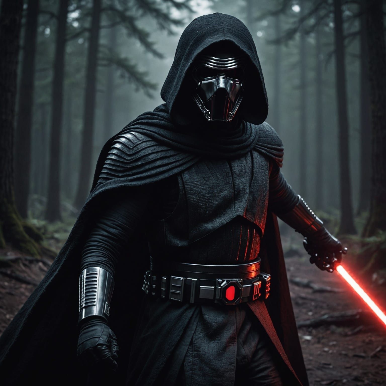 Cinematic Film Still of Kylo Ren