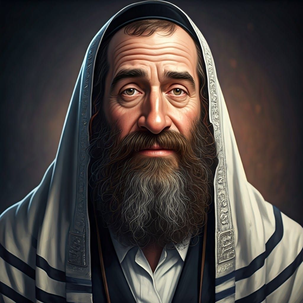 Realistic Orthodox Jewish Man in Prayerful Reflection