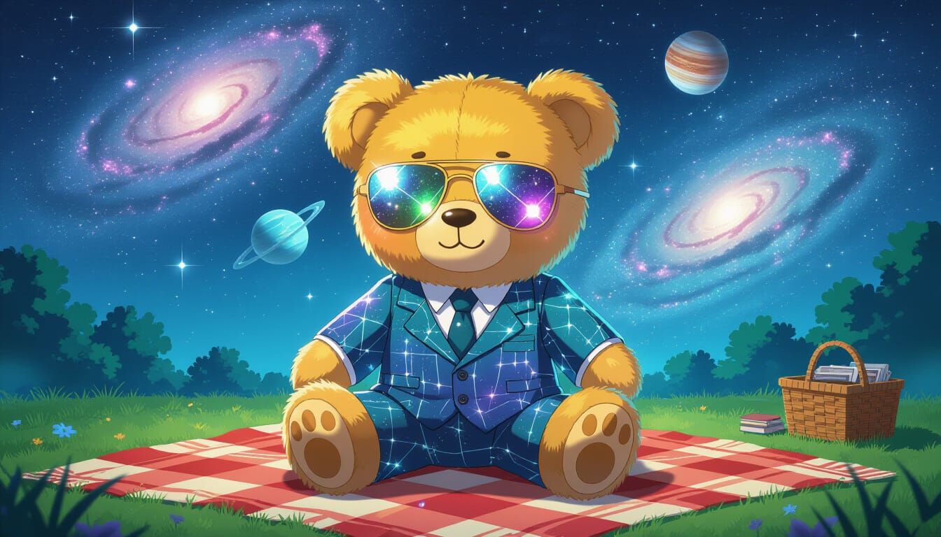 Cosmic Teddy Bear Alien in Business Suit