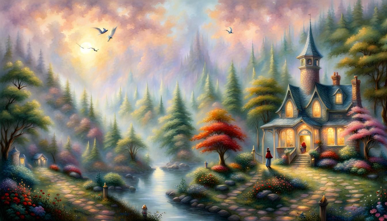 Ethereal Fantasy Scene with Misty Hyperdetails