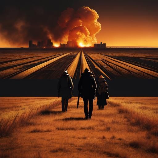 Epic Exodus from Burning City: Cinematic Still