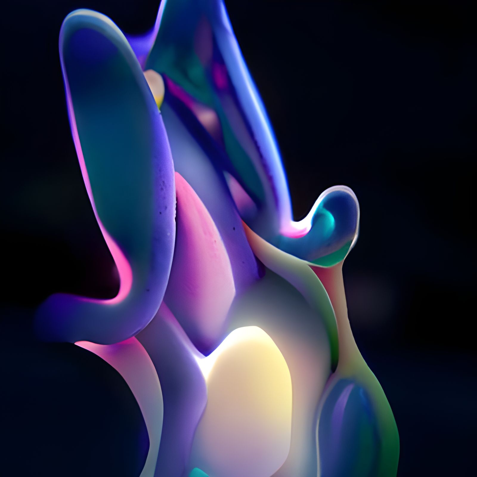 Vivid Non-Euclidean Abstract in 3D Animation Style